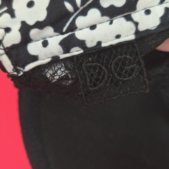 DOLCE & GABBANA Floral Bra Black‎ White Womens Size 34C - Picture 6 of 9